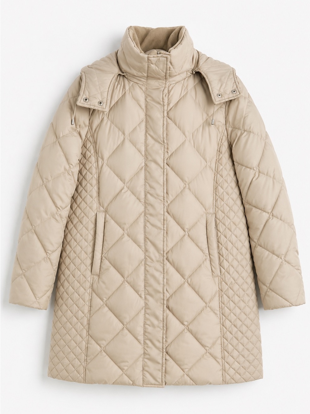 KENNETH COLE REACTION | Quilted Puffer Coat in Beige